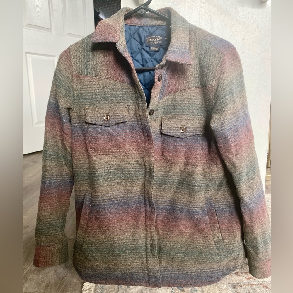 Pendleton Womens Insulated Blanket Shirt Jacket XS 100% US Wool